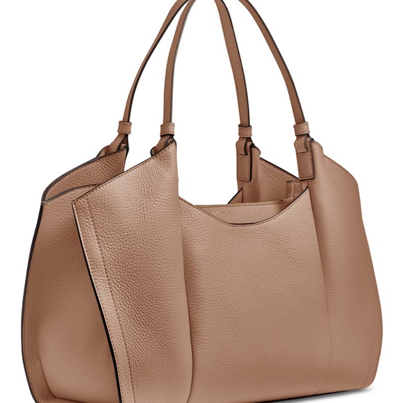 Elegant Tan Leather Tote Bag by Donna Karan - Picture 3 of 5